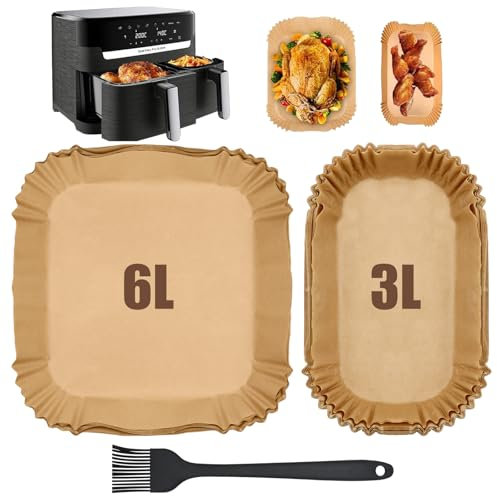 ZYKORT 160 Pezzi Carta Forno per Friggitrice ad Aria, 3L/6L Usa e Getta Carta da Forno, Carta per Friggitrice ad Aria per Philips Serie 3000 (80PCS + 80PCS)