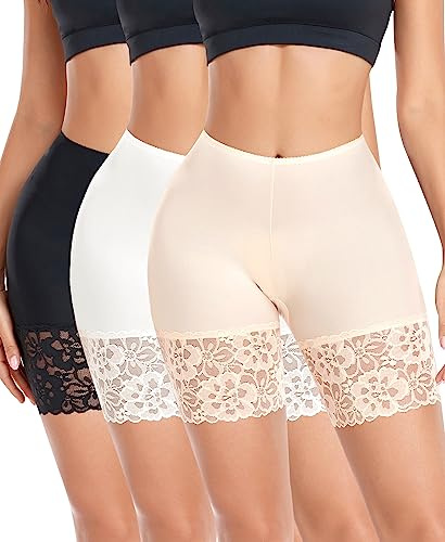 YARRCO Damen Unterhose Spitze Radlerhose Kurz Unter Rock Hosen Anti-Chafing Shorts Slipshorts Boxershorts