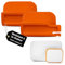 Support de Péage Autoroutier Adhésif pour Voiture – Compatible avec Ulys, Bip&Go, Liber-t, Fulli (Dispositif Kapsch TRP-4010) – Fixation Solide sur Pare-Brise, Lot de 2 Pièces Orange