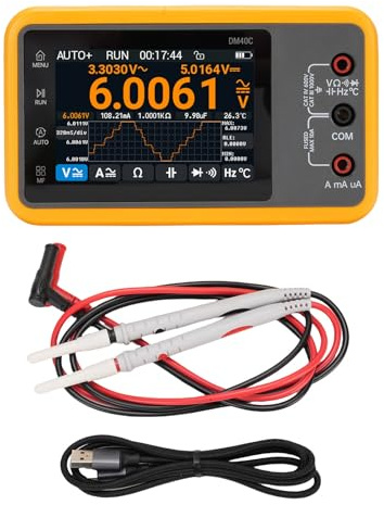 Eujgoov 3 in 1 Digital Multimeter + Oscilloscope + Signal Generator, DM40C 10Hz-60MHz 4.5 Bit IPS Screen for USB Communication Safety Testing
