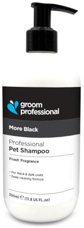 GROOM PROFESSIONAL More Black Shampoo (350 ml) – Farbverstärkendes Hundeshampoo für Schwarzes & Dunkles Fell, Mit He Shou Wu Extrakt, Tiefenreinigung, Professionell, UK