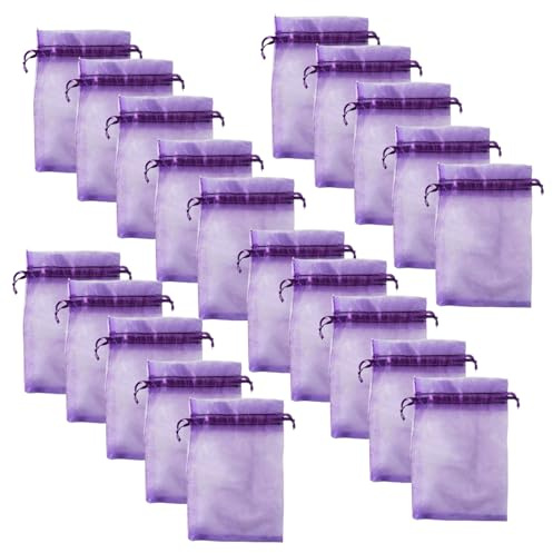 20Pcs Empty Lavender Bags to Fill Sachet 9x6.7cm Lavender Bags Empty Dried Muslin Delicate Organza Solid Color Bag for Wardrobes Fresheners for Wardrobes,Closets,Cars,Bathrooms,Drawers and Suitcases
