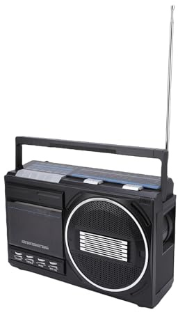 Annadue Kassettenspieler-Tonbandgerät mit Bluetooth, Boombox-Stereo mit AM-FM-SW-Radio, USB-Bandkonvertierung, Integriertes Mikrofon, für die Wiedergabe von Heimmusikaufnahmen (EU-Stecker 220 V)