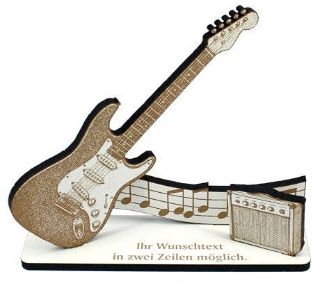 DEKOLANDO personalisiertes Geschenk für Gitarrist E-Gitarre Verstärker – Geschenk für -Rock Heavy Metal Blues Jazz