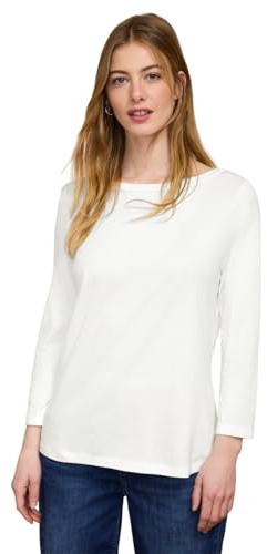 Street One Studio Basic Shirt mit U-Boot-Ausschnitt Off White 42