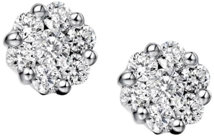 Beydodo Ohrstecker 585 Weißgold Damen, Ohrringe Frauen Schneeflocke mit 0.4ct Diamant Ohrstecker Hochzeit Nickelfrei Echtschmuck