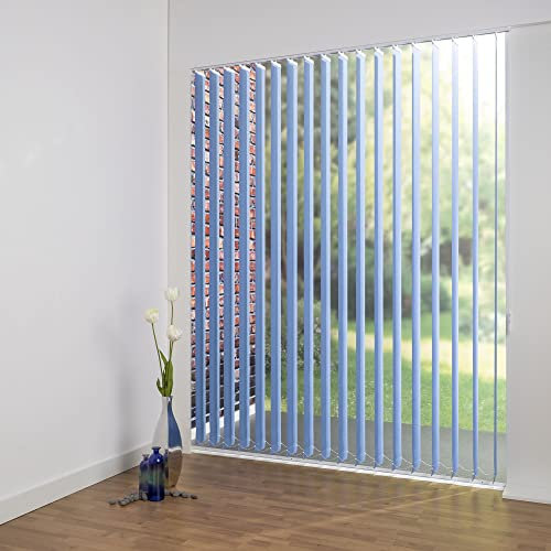 ourdeco® Komplett-Vertikalanlage/Breite: 100 cm/Höhe: 250 cm/Farbe: blau/Lamellenbreite 127 mm/in der Höhe kürzbar/Decken- oder Wandmontage/lichtdurchlässig