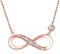 Billie Bijoux Femmes Collier En Argent Sterling 925 Amour pour toujours Infini Coeur Amour Or Blanc Plaqué Diamant Pendentif Femmes Cadeau pour La Graduation (Rose Gold) (Silver) (B-Rose Gold)