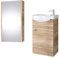 Planetmöbel Badmöbel Set Waschtisch mit Unterschrank 40 x 60 x 29 cm mit Spiegelschrank 40 cm für Badezimmer, Gäste WC & Bad, Sonoma Eiche
