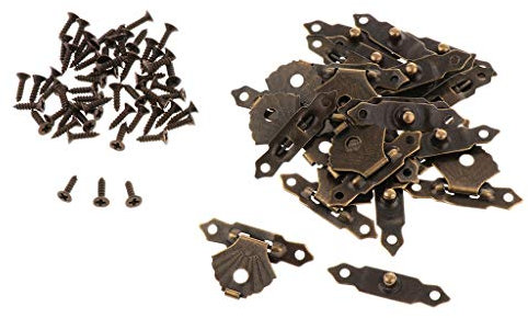 Fenteer 12pcs Kleine Schatullenverschluß Schatullenschloß Truhenverschluss Kastenverschluss für Holzkisten, Braun