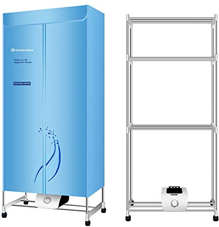 Concise Home Electric Clothes Dryer 1000W Large Capacity 15kg Double layer Stainless Steel Energy-Efficient Indoor Wet Laundry Warm Air Drying Wardrobe (Three layer)