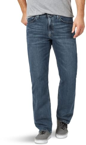 Wrangler Authentics Men's Comfort Flex Waist Relaxed Fit Jean, Smoke, 54W / 30L Big Tall