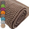 DILUMA Badematte Chenille 2er Set 50x80cm + 45x50cm Taupe Rutschfester Hochflor Badteppich Wellness Badvorleger Saugfähig und Flauschig