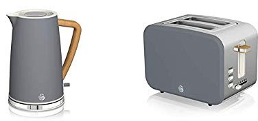 Swan Nordic 1.7 Litre Jug Kettle and 2 Slice Toaster Slate Grey