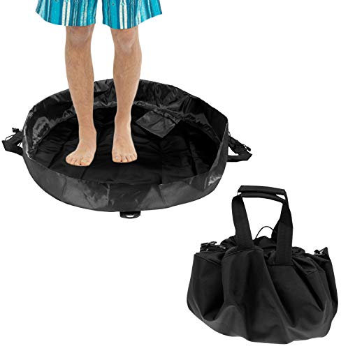 Dawitrly Wetsuit Wickelunterlage, langlebig, wasserdicht, Surf-Wechselunterlagen, Tragetauchanzug, Trockentasche mit Tasche und Griffgurten für Surfer, Kajaker, Sparren und Bootsfahrer (schwarz)