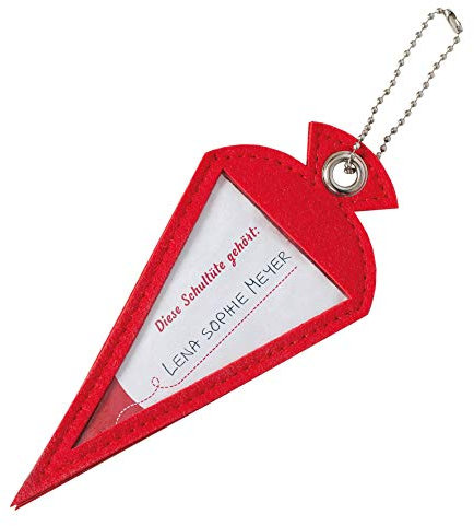 ROTH Namensanhänger für Schultüte, aus Filz, zum Personalisieren der Schultüte, mit Kugelkette zum Befestigen