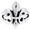 Windalf Bohemia-Ring FLEUR DE LIS 18 mm Mediaval Schwertlilie Ritter-Ring 925 Sterlingsilber (Sterlingsilber, 68)