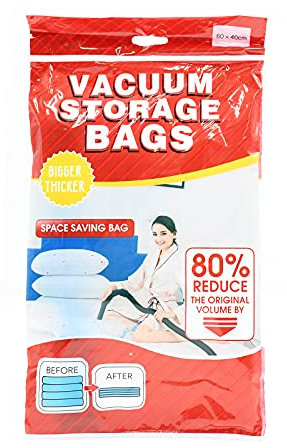 Vacuum Storage Bags 10 Pack - 60cm x 40cm - Space Saver Vacuum Bags for Clothes, Pillows, Bedding & Travel Luggage