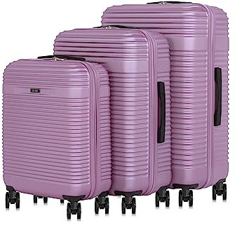 OCHNIK Handgepäck Koffer | Kabinenkoffer | Hartschalenkoffer | Kabinentrolley Hartschale | Reisekoffer | Material: ABS | Farbe: Purpel | Maße: 55x40x20cm 33 Liter | 4 Rollen | Hohe Qualität