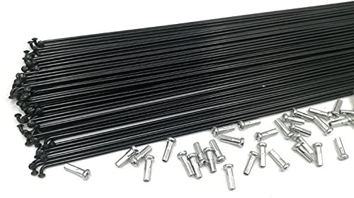 NXACETN 12 Piezas 260-296 Mm Radios, Accesorios De Radios De Pezón De Rueda De Bicicleta MTB De Acero Inoxidable Negro 272 mm