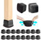 Schutzkappen Für Stuhlbeine mit Filz, Gummi Möbel Beinbecher, Tischbeinbezug, Möbelmatte für Hartholzböden Eckig Schwarz, Seitenlänge 20-28mm 16pcs