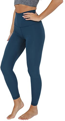 Yogalicious Leggings mit super hoher Taille, kniebeugensicher, butterweich, Workout-Yogahose, Ocean Silk 63,5 cm, X-Klein