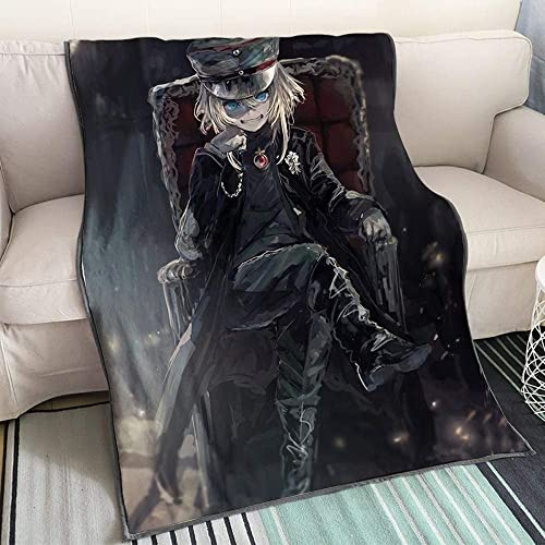 Saga Of Tanya The Evil Tanya Degurechaff - Der Schwarze Thron Anime 3D-Digitaldruck Flanell Ultraweiche Micro-Fleece-Decke Pflegeleicht