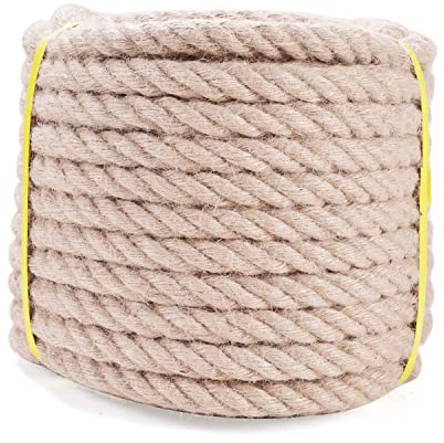 LZ.MZXU 1/2 Inch Jute Rope 100 Ft - Twisted Manila Natural Thick Hemp Rope