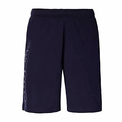 Kappa – Pantaloncini Logo da Uomo in Jersey con Vita Elasticizzata, Tasche Laterali, Logo Omini e Lettering Stampati, vestibilità Regular