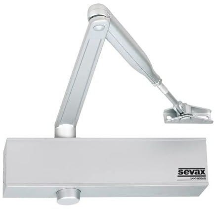 Ferme-porte pignon crémaillère - Bras compas F2 à 4 Argent SEVAX - ESV7184