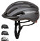 Exclusky Casco Bici Uomo con Luce di LED Ultraleggero Casco Bici Donna Casco MTB Uomo Caschi Bici da Corsa Casco per Bici Elettrica Uomo con Visiera (56-61CM)
