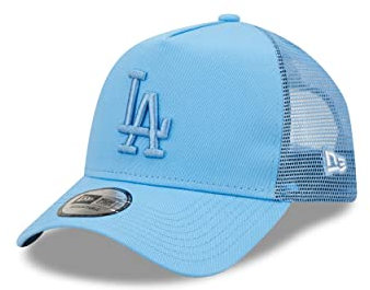 New Era Los Angeles Dodgers MLB Tonal Mesh Turquoise A-Frame Adjustable Trucker Cap - One-Size