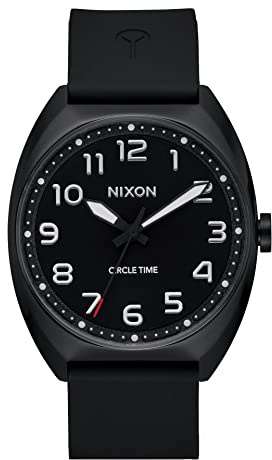 Nixon Herren Analog Quarz Uhr mit Silikon Armband A1365-004-00