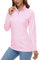MAGCOMSEN Women's Long Sleeve Casual Work Shirts UPF 50+ UV Sun Protection Outdoor 1/4 Zip Pullover Tops T-Shirt Pink