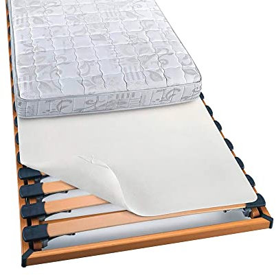 IlGruppone Coprirete in Feltro Anallergico Traspirante con Lacci E Ganci Proteggi Doghe Lavabile Antiacaro Prodotto Italiano - Bianco - 85x190cm