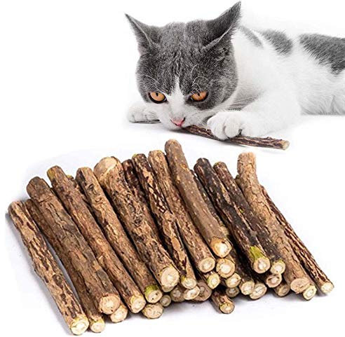 30 Stück katzenminze Sticks für Katzen, matatabi Stick Katzen Sticks, Matatabi-Kausticks als Katzenspielzeug, kauholz Katze Catnip Sticks (Katzenminze Stick)