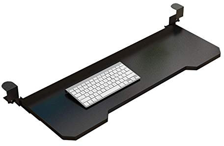 Ergonomics Desk Extension Keyboard Sliding Platform, Adjustable Table Mount Armrest Shelf/Under Desk Comfort Keyboard Drawer, Easy to Use (Schwarz 77X65X25Cm)