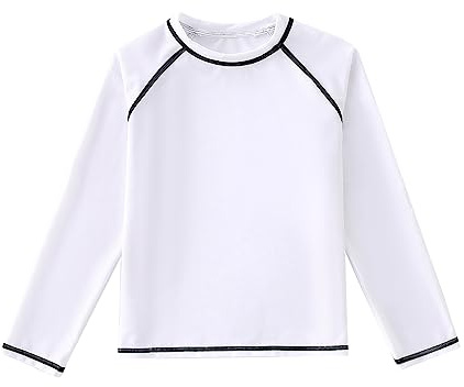 SWAUSWAUK Maglietta Nuoto Bambino 6-12 Anni - Manica Lunga Maglietta Bagno Ragazzi Protezione UV UPF 50+