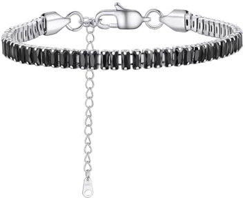 Richsteel Schwarze Strasskette Frau Armband Choker Handkette 24cm Bling Bling Schmuck Glänzende Kette für Mädchen