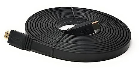 mCore 10m HDMI to HDMI 4K 60Hz High Speed FLAT Cable LCD LED UHD HD TV Game Console Laptop PC Ethernet Video Return Lead Gold Plated Contacts (10m, Black)