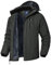 YSENTO Herren Winterjacke wasserdichte Warme Fleece Gefüttert Outdoor Softshelljacke Atmungsaktiv Skijacke Snowboardjacke mit Kapuze(Dunkelgrau,M)