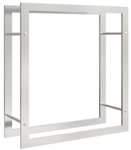vidaXL Brennholzregal, Kaminholzregal mit viel Stauraum, Kaminholzständer Feuerfest Korrosionsbeständig, Kaminholzhalter Stapelhilfe Feuerholzregal, 80x28x86cm Edelstahl