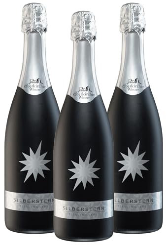Oberkircher Winzer Silberstern Riesling Sekt trocken - COLLECTION OBERKIRCH - fruchtig frischer Sekt mit spielerischer Süße am Gaumen - Badischer Sekt, Anbaugebiet Ortenau (3 x 0,75l)