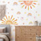 WandSticker4U®- Wandtattoo REGENBOGEN SONNE Boho Kinderzimmer Orange/Gelb XXL (120x75 cm) I Wandsticker Sonne Boho Regenbogen Babyzimmer Wanddeko Retro I Wandaufkleber Kinderzimmer Deko Mädchen Junge