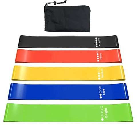 Fitnessbänder Resistance Bands Widerstandsbänder - Krafttraining Trainingsband Fitnessband Für Muskelaufbau Yoga Inklusive Tasche, Elastischer TPE-Ring, 5 Verschiedene Widerstandsintensitäten 5er Set