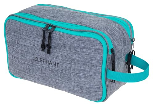 Kulturtasche groß Reise Tasche Damen Herren Kulturbeutel Waschtasche Beautycase Outdoor Camping Toiletry Bag Kosmetiktasche Tasche Sauna Elephant Travel Washbag (Grau-Türkis 13028)