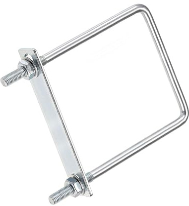 TOP-VIGOR M8 x 100mm U Bolts, 1Set 150mm Length Square U Clamp Bolts | Carbon Steel U-Bolts with Nut, Plate, Washer for Building Installations Mechanical Parts Connection Cehicles Ships