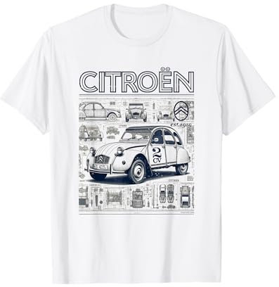 Schémas rétro de la Citroën 2CV Est 1919 T-Shirt