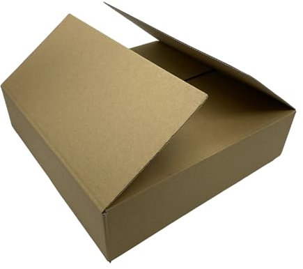 Versand-Karton Faltkarton 400x400x100mm (Innenmaße), 1-wellig braun, Robuster Versandkarton, 20kg Traglast, Für Umzug und Online-Handel (10er Set)