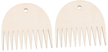 SEWACC 2st Strickwerkzeuge Gobelinkamm Webteppich Kamm Webstuhlkamm Gobelin-webkamm Tapisserie-schlägerkamm Wandteppichkamm Selber Machen Kamm Zum Weben Von Haaren Light Brown Hölzern